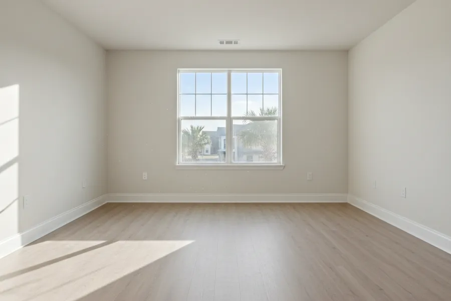Freshly painted and cleaned empty apartment unit with new flooring ready for a new tenant in Montgomery, Texas