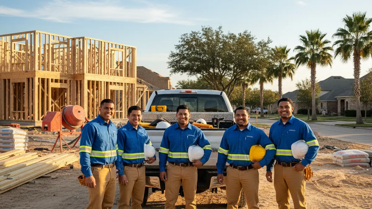 The Terracotta Construction crew at a Texas job site