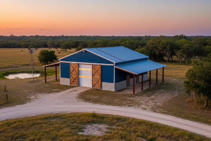 Custom metal storage and equipment building in Texas